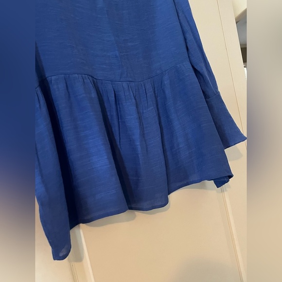 Counterparts Rich Blue Ruffle Sleeve Blouse Women’s Size XL - Picture 5 of 16